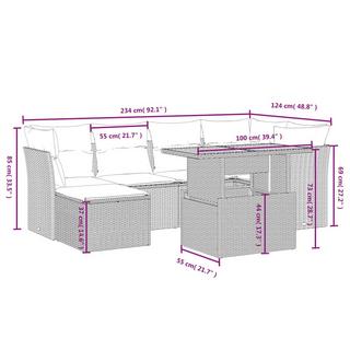 VidaXL Ensemble de canapés de jardin rotin synthétique  