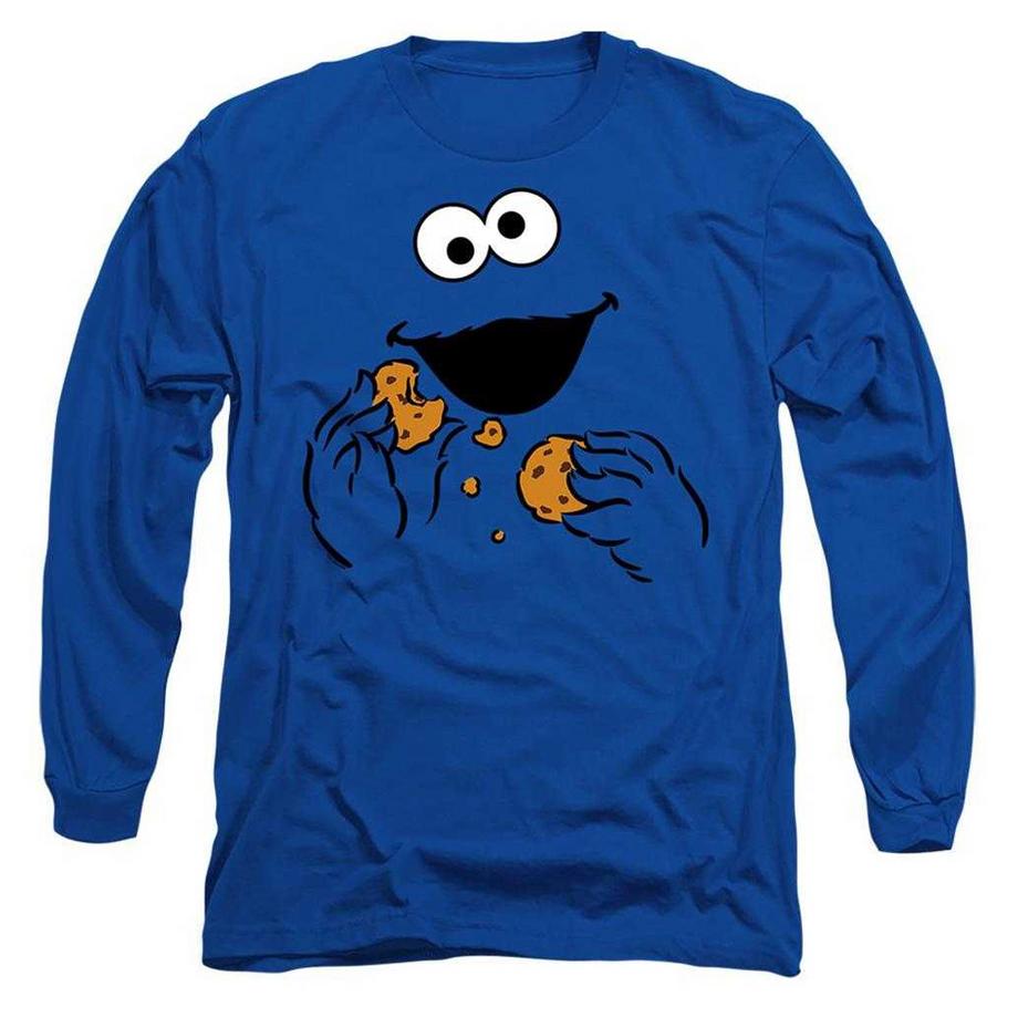 T-ShirtManches Longues Motif Macaron Le Glouton Motif Visage Om Nom