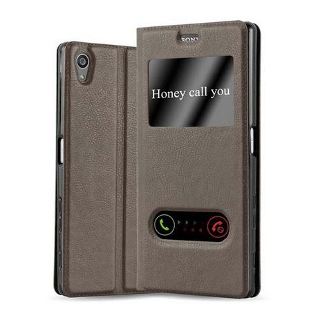 Cadorabo  Housse compatible avec Sony Xperia Z5 PREMIUM - Coque de protection avec fermeture magnétique, fonction de support et 2 fenêtres de visualisation 