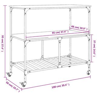 VidaXL Chariot de cuisine bois d'ingénierie  