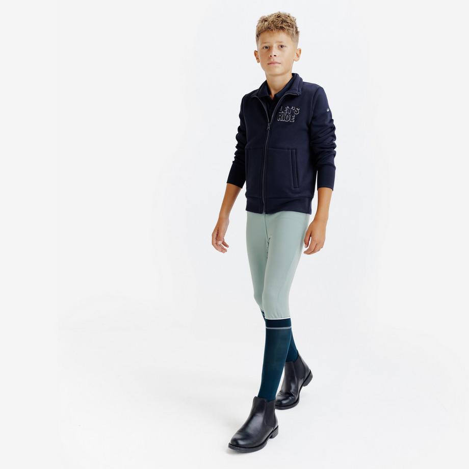FOUGANZA  Reitleggings Full Grip Kinder - 500 frostgrün 