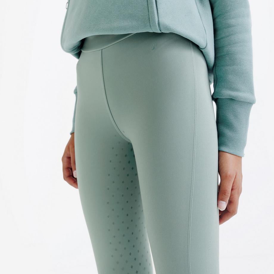 FOUGANZA  Reitleggings Full Grip Kinder - 500 frostgrün 