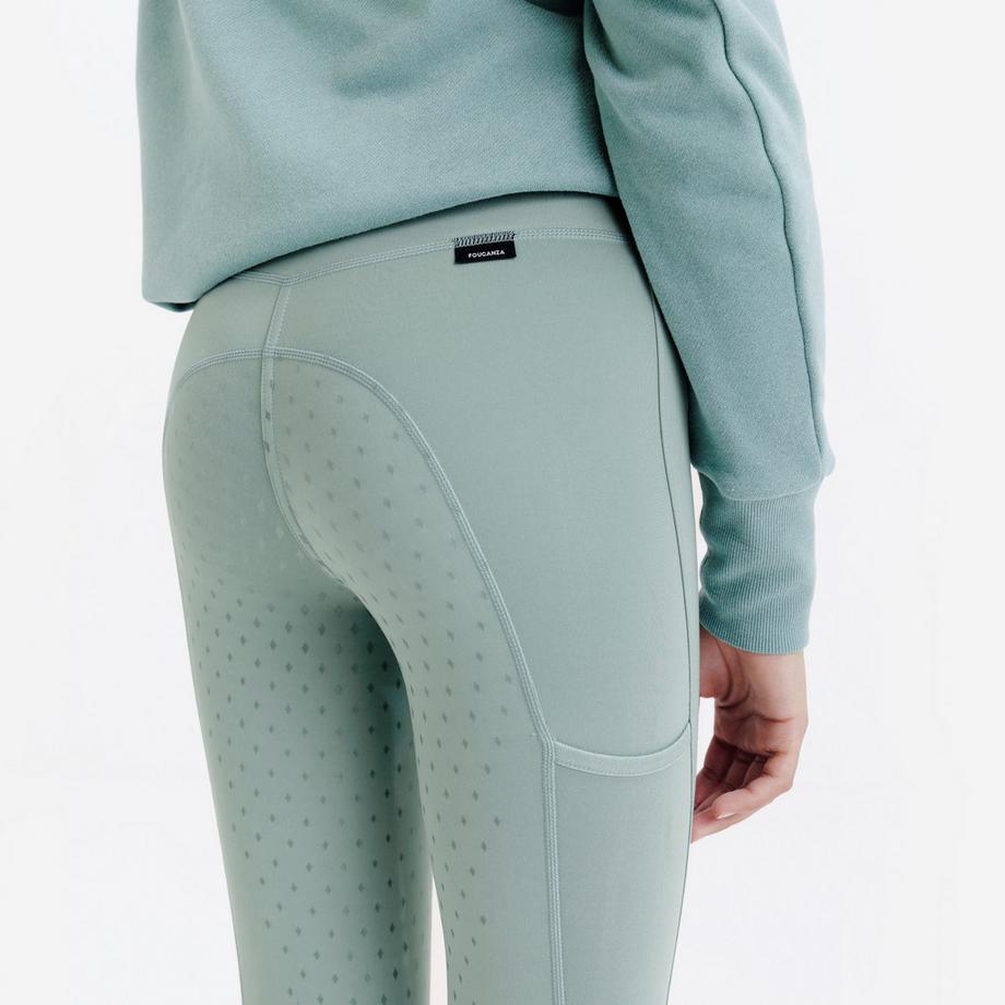 FOUGANZA  Reitleggings Full Grip Kinder - 500 frostgrün 