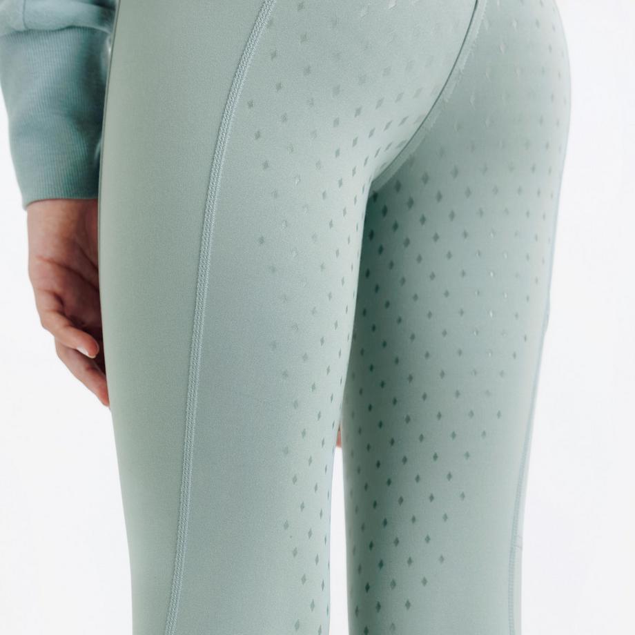 FOUGANZA  Reitleggings Full Grip Kinder - 500 frostgrün 