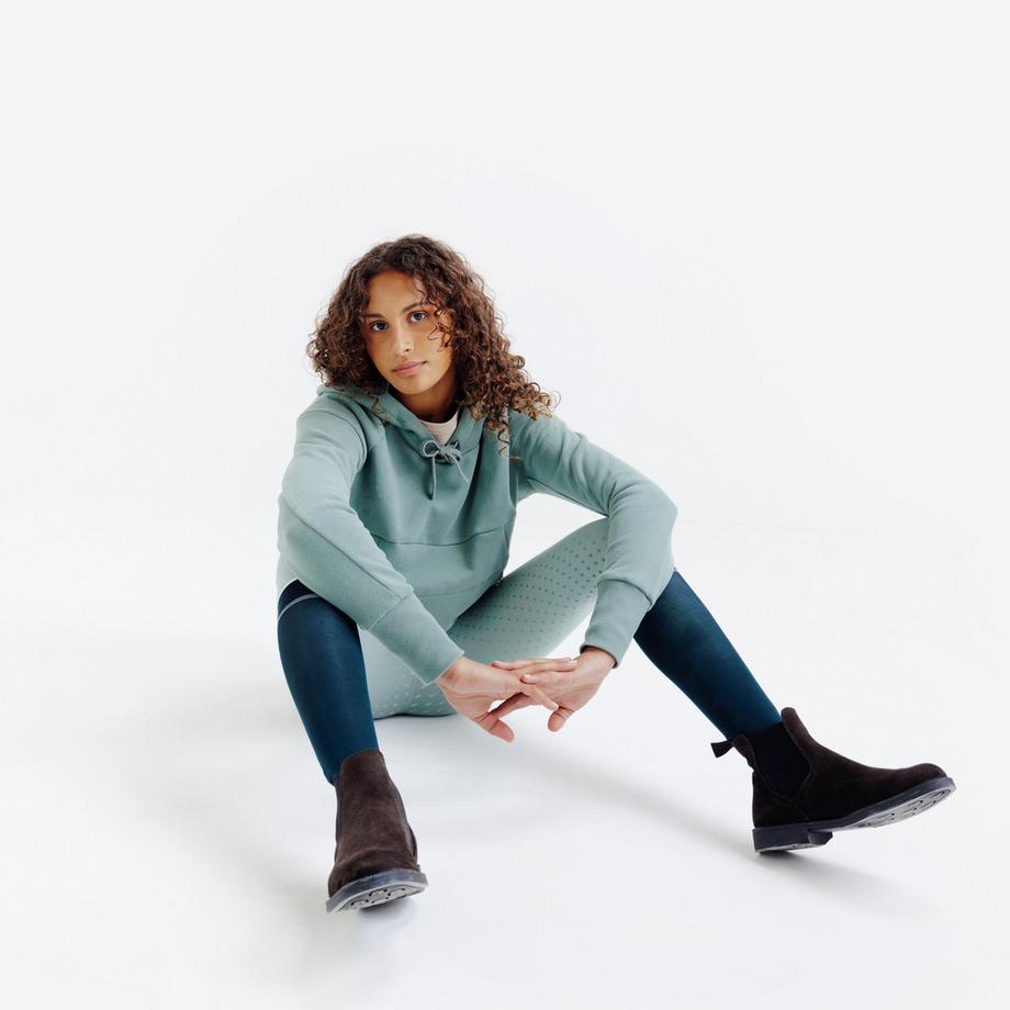 FOUGANZA  Reitleggings Full Grip Kinder - 500 frostgrün 
