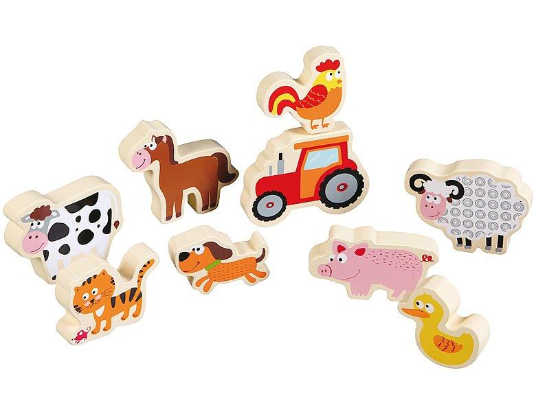 Spielba Holzspielwaren  Puzzle Puzzle und Tier-Set (9Teile) 
