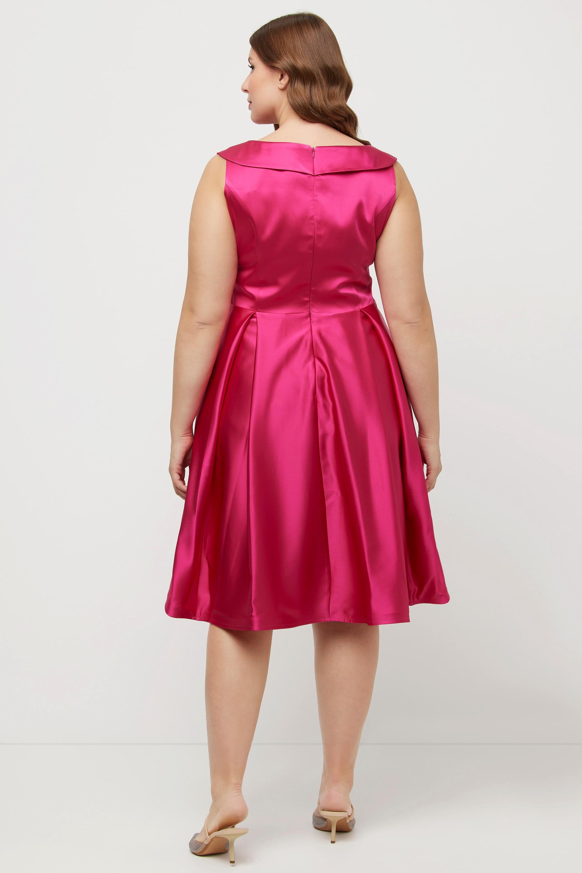 Ulla Popken Abito da Sera Linea A Drappeggiato Senza Maniche  