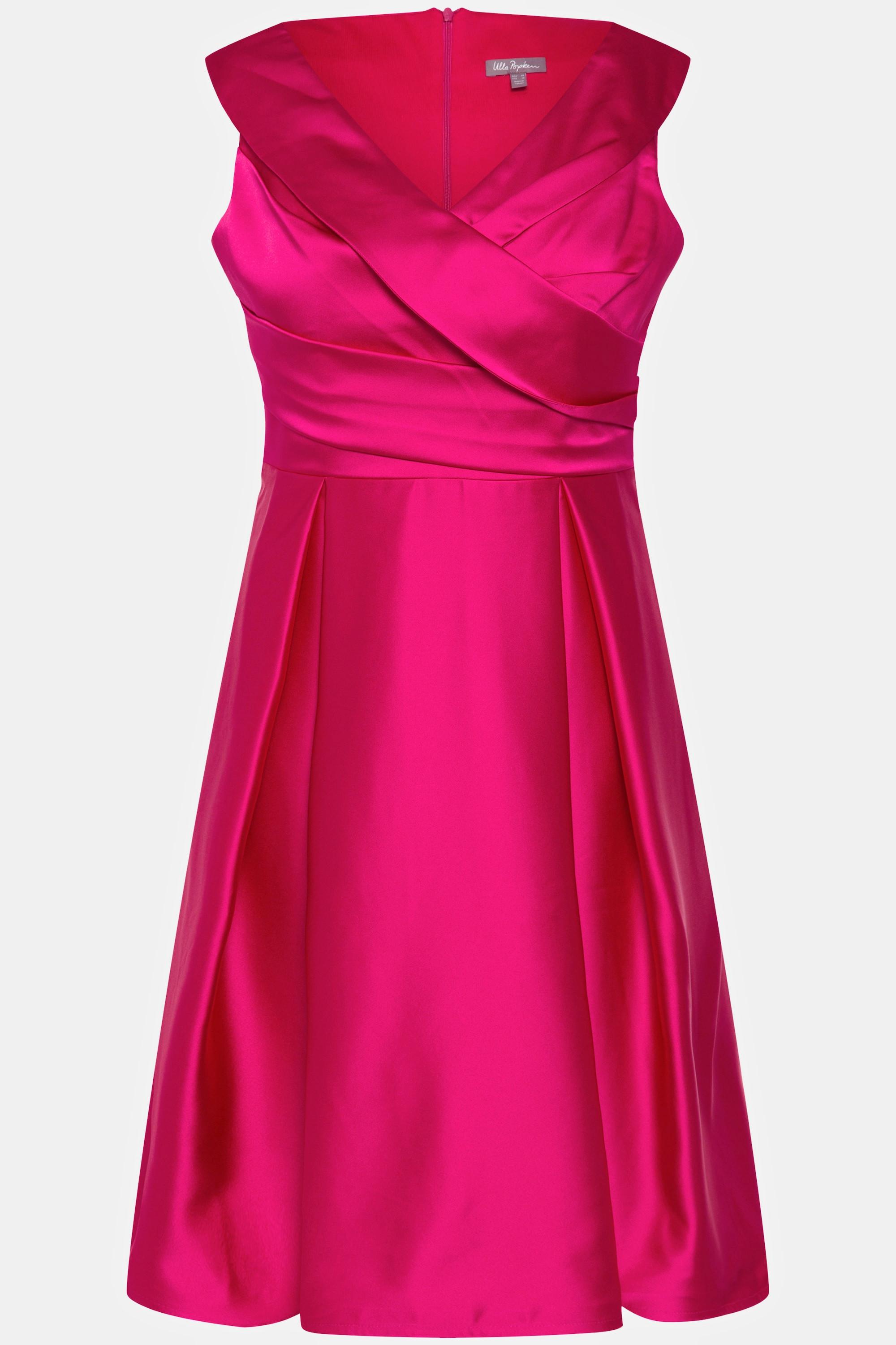 Ulla Popken Abito da Sera Linea A Drappeggiato Senza Maniche  