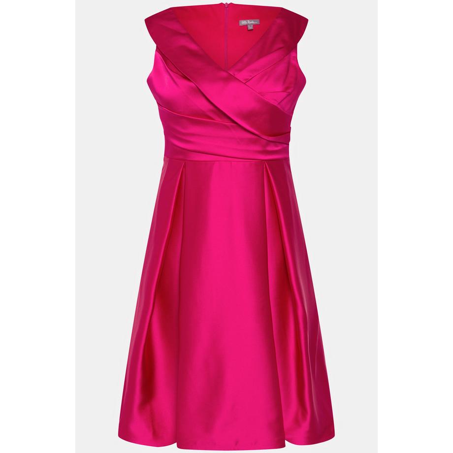 Ulla Popken Abito da Sera Linea A Drappeggiato Senza Maniche  