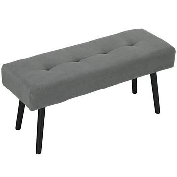 Panca imbottita con rivestimento in velluto a coste, panca da letto con gambe in metallo, panca portascarpe 100 x 36 x 45 cm grigia