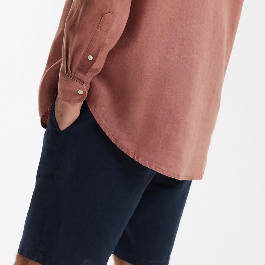 La Redoute Collections Signature Gerades Leinenhemd Stehkragen  