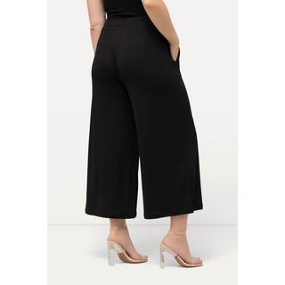 Ulla Popken  Jupe-culotte en tissu texturé, taille élastique et jambe droite à longueur des mollets 