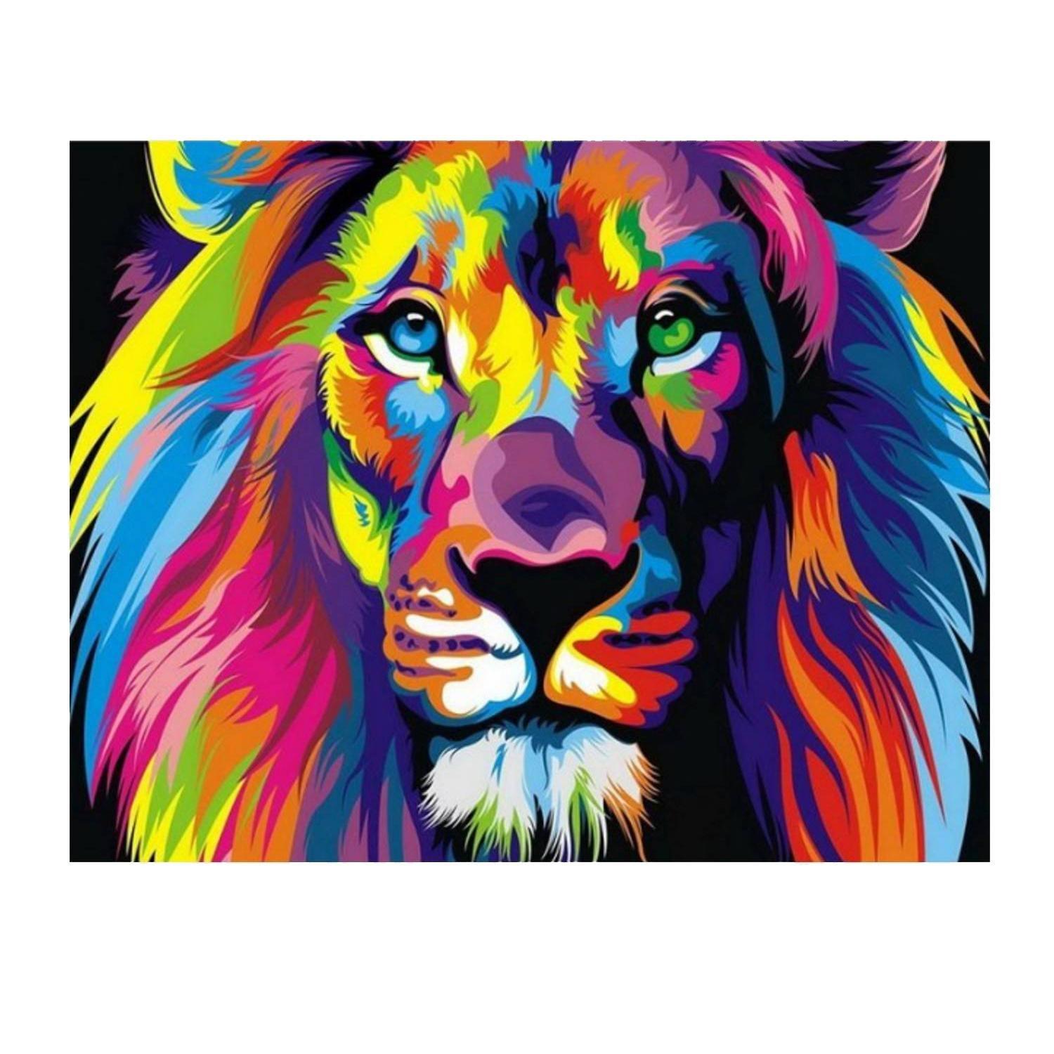 eStore Affiche Toile, Lion - 40 x 60 cm  