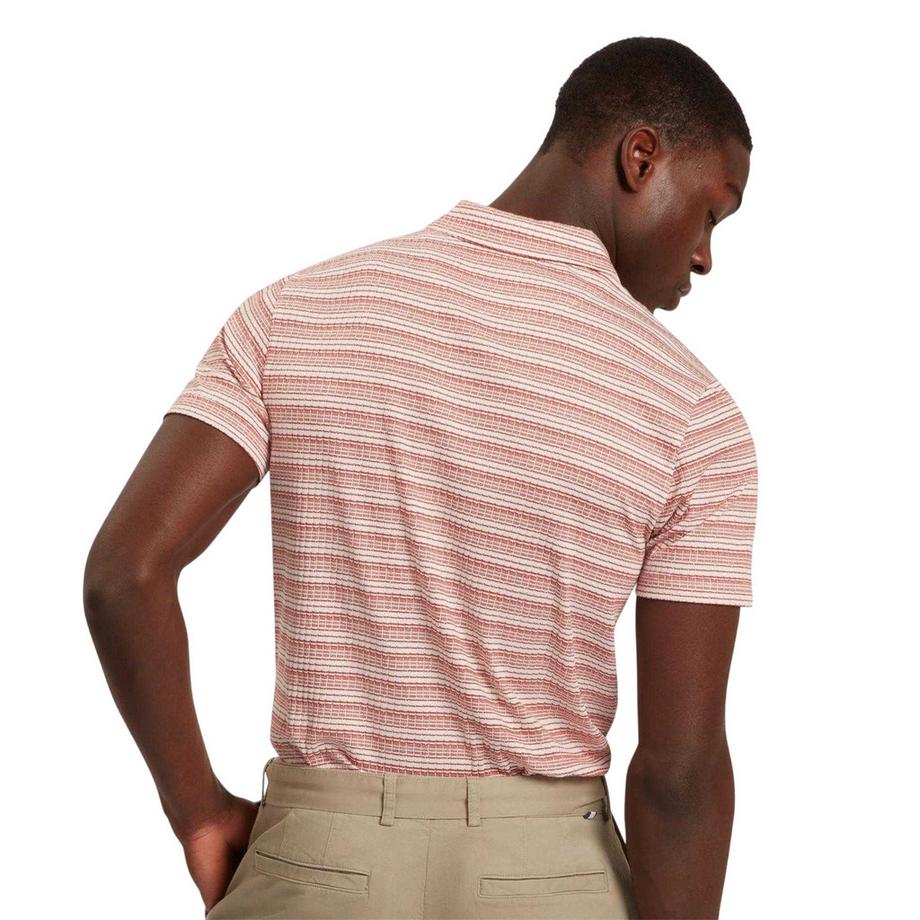TED BAKER Polo en tricot nid d'abeille à rayures  