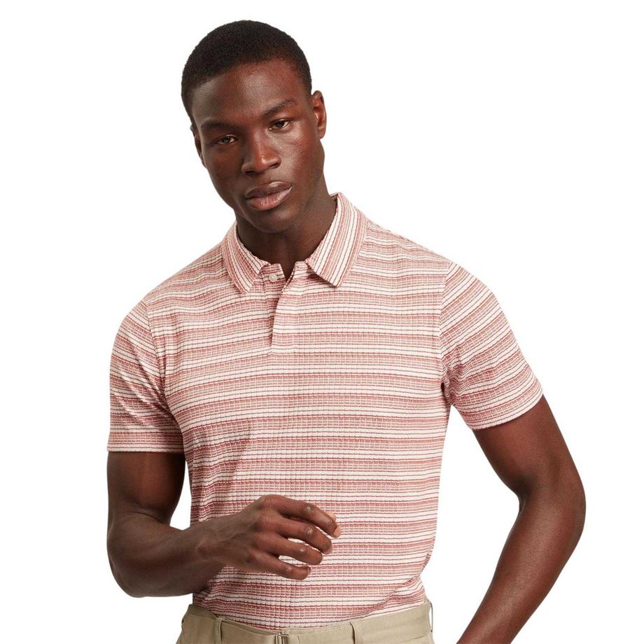 TED BAKER Polo en tricot nid d'abeille à rayures  