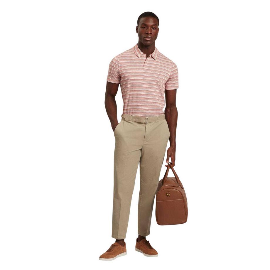TED BAKER Polo en tricot nid d'abeille à rayures  