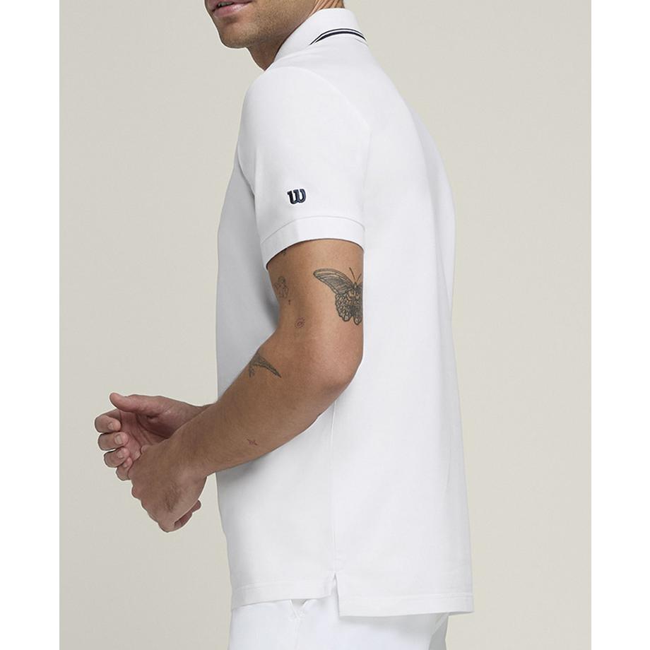Wilson  Team Pique Polo Crew Homme Blanc 