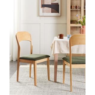 Beliani Lot de 2 chaises de salle à manger en Bois d'hévéa Traditionnel ALVIN  