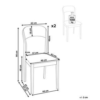 Beliani Lot de 2 chaises de salle à manger en Bois d'hévéa Traditionnel ALVIN  