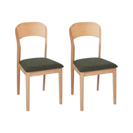 Beliani Lot de 2 chaises de salle à manger en Bois d'hévéa Traditionnel ALVIN  