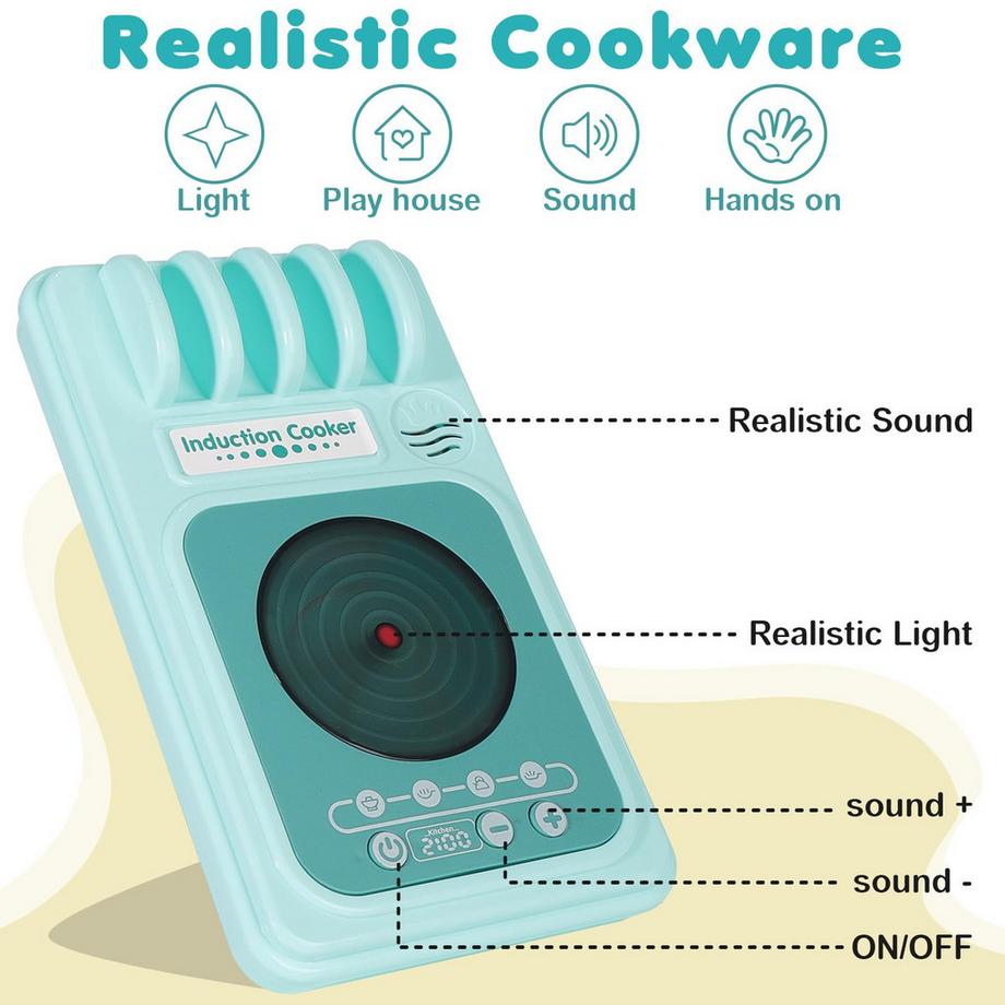 Activity-board  Kinderküchenzubehör, Kinderküchenspielzeug Kochgeschirr, Kinderspielküchenset, Topfset für Rollenspiele 