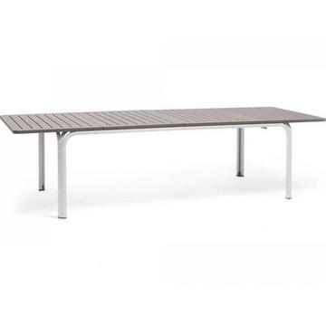 Table de jardin extensible Alloro blanc marron 210