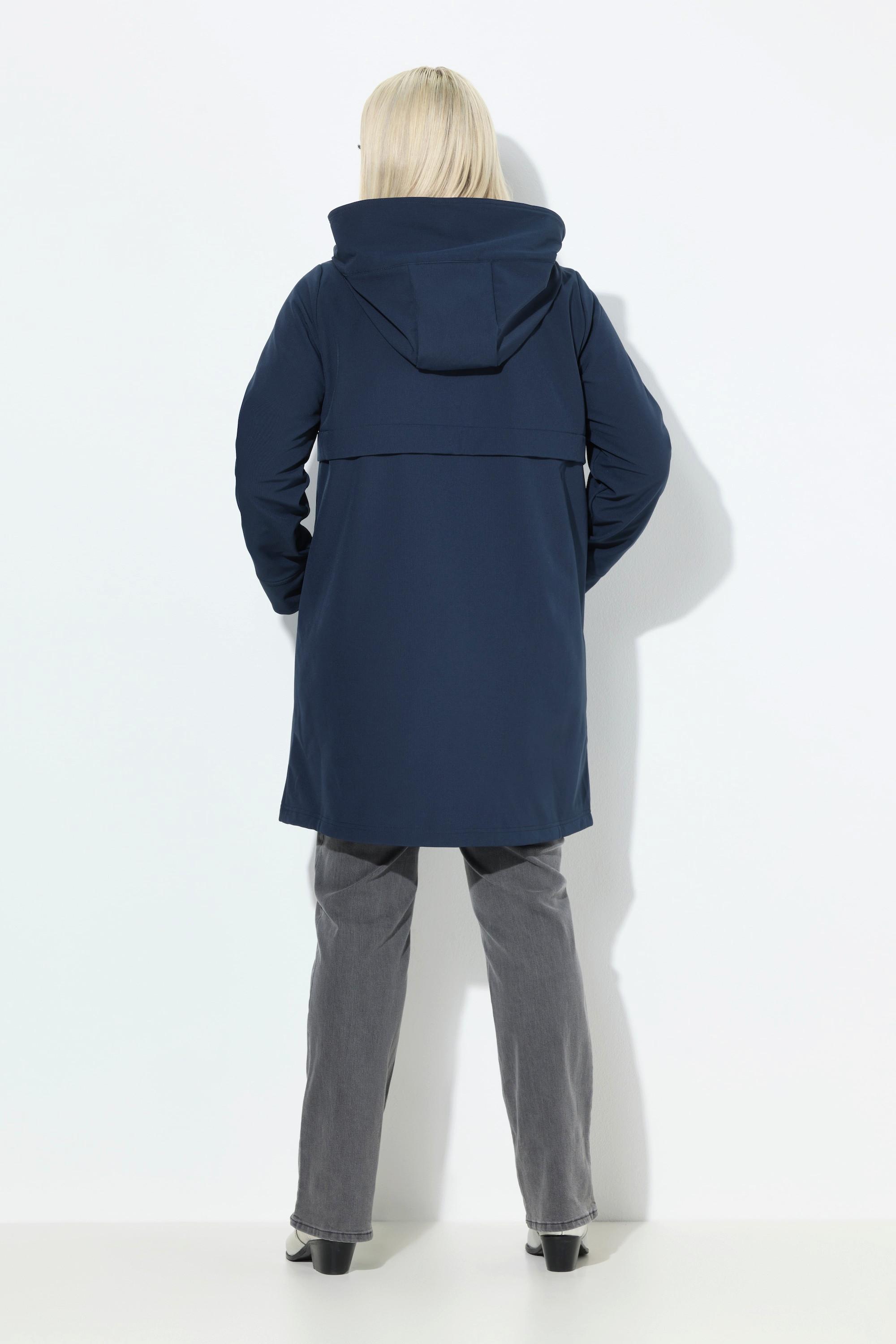 Ulla Popken Cappotto Softshell idrorepellente con cappuccio  