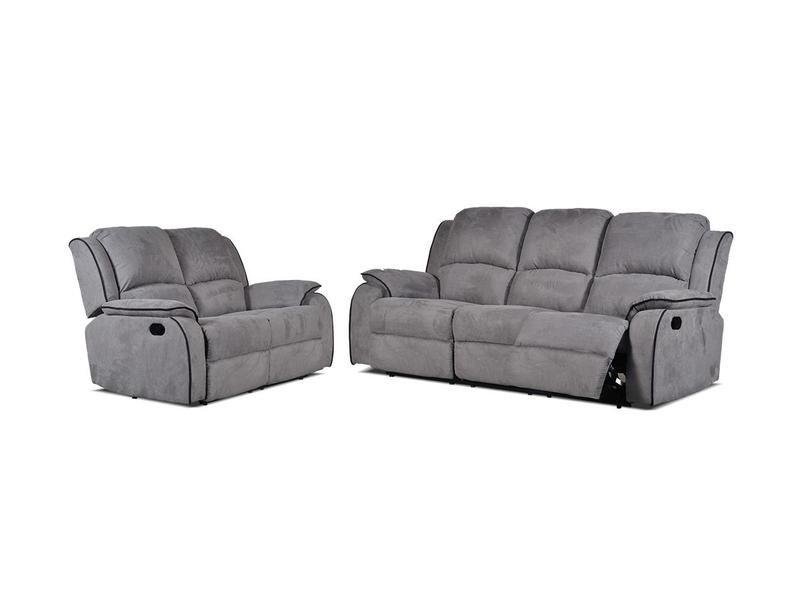 Vente-unique Couchgarnitur Relax Microfaser 3+2 HERNANI  