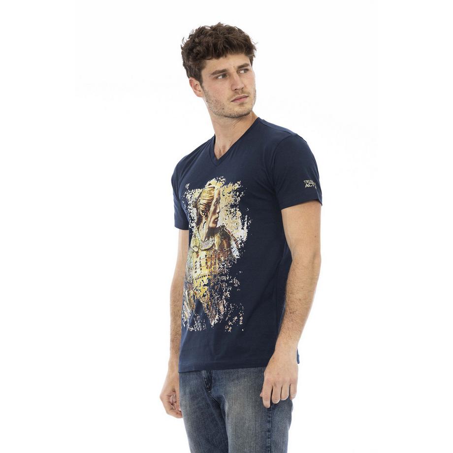 TRUSSARDI T-shirt col en V avec imprimé graphique  