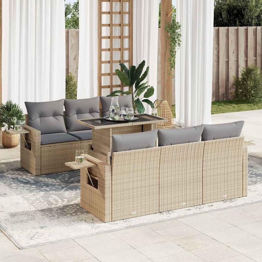 VidaXL set di divani da giardino Polirattan  