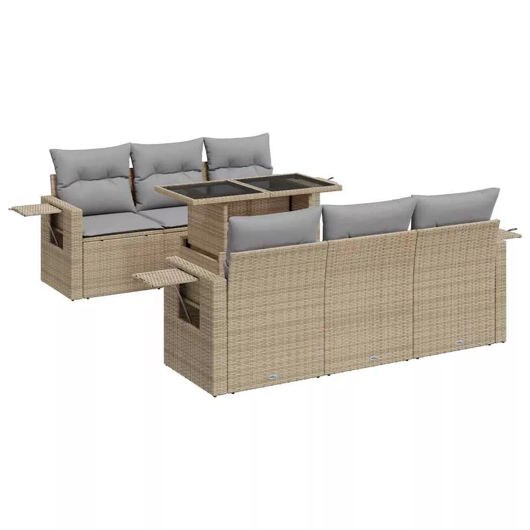 VidaXL - Gartensofa set poly-rattan, One Size, Beige