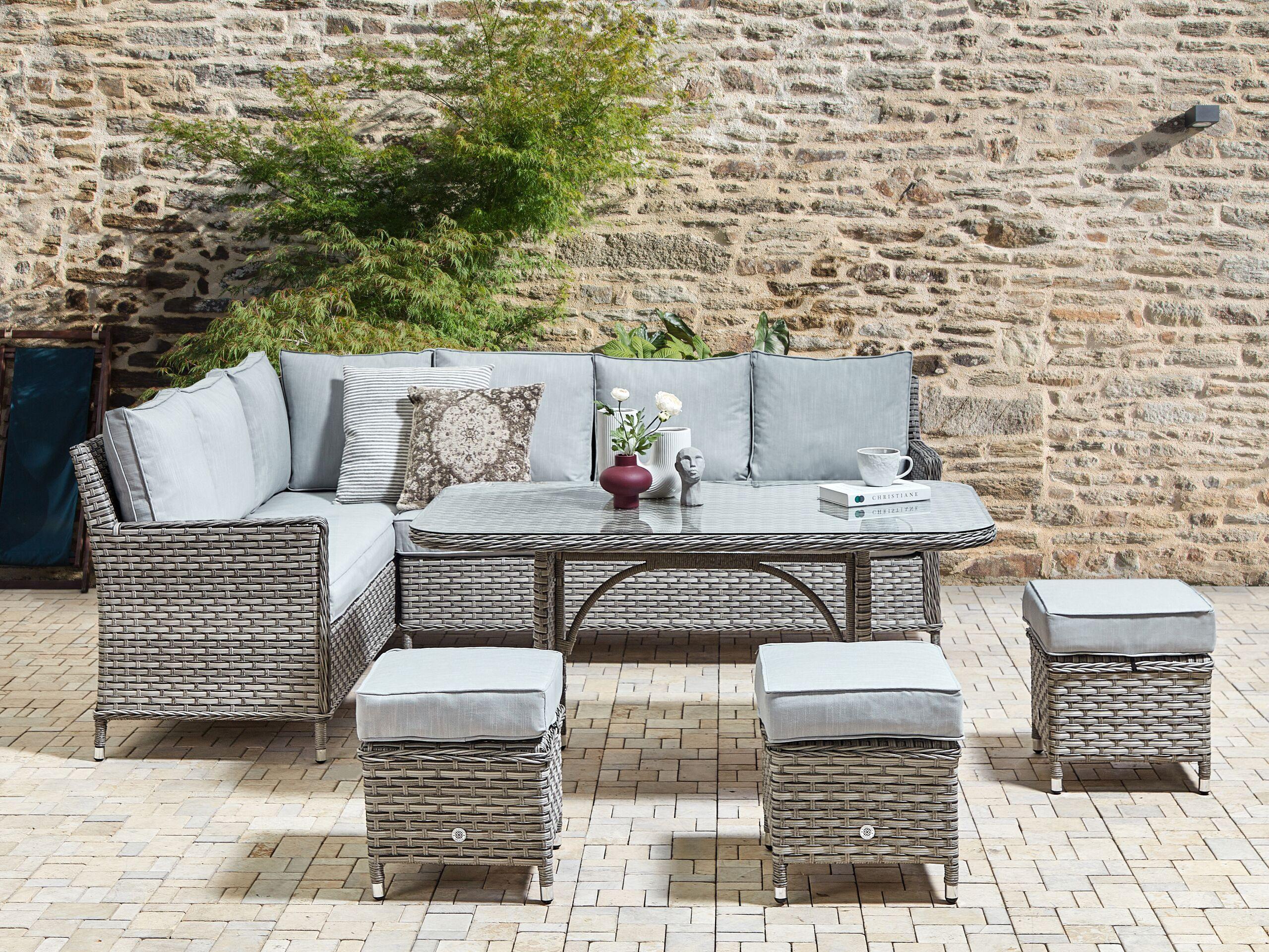 Beliani Set lounge pour jardin en Polyrotin Traditionnel LACONA  