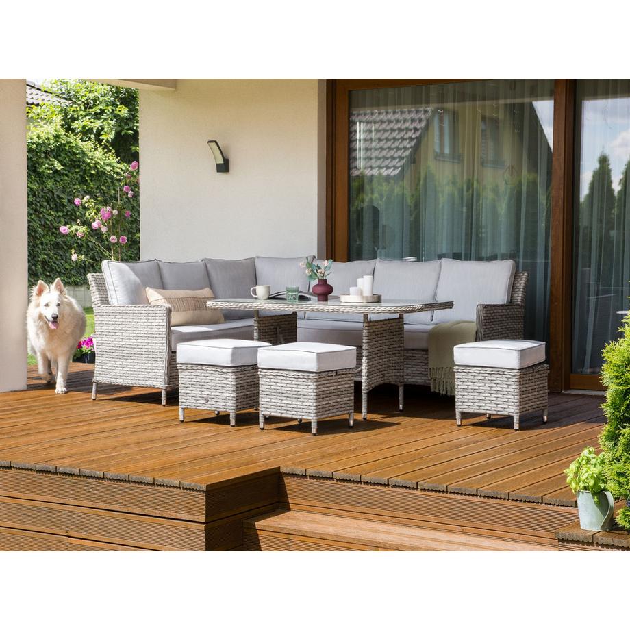 Beliani Set lounge pour jardin en Polyrotin Traditionnel LACONA  