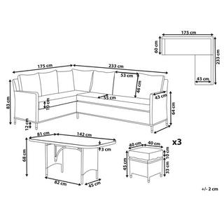 Beliani Set lounge pour jardin en Polyrotin Traditionnel LACONA  