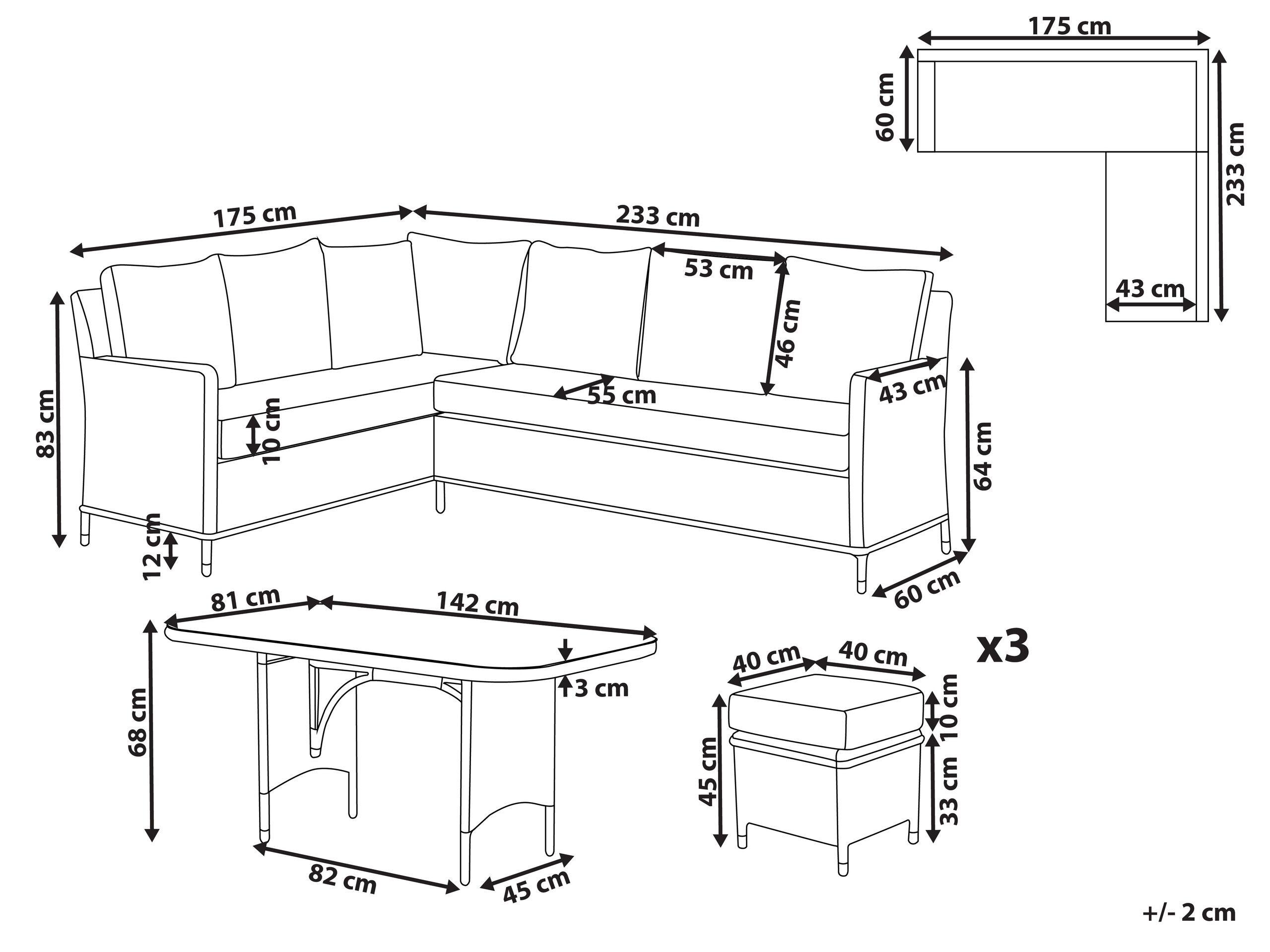 Beliani Lounge Set aus PE Rattan Klassisch LACONA  