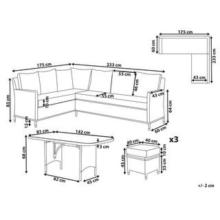 Beliani Lounge Set aus PE Rattan Klassisch LACONA  