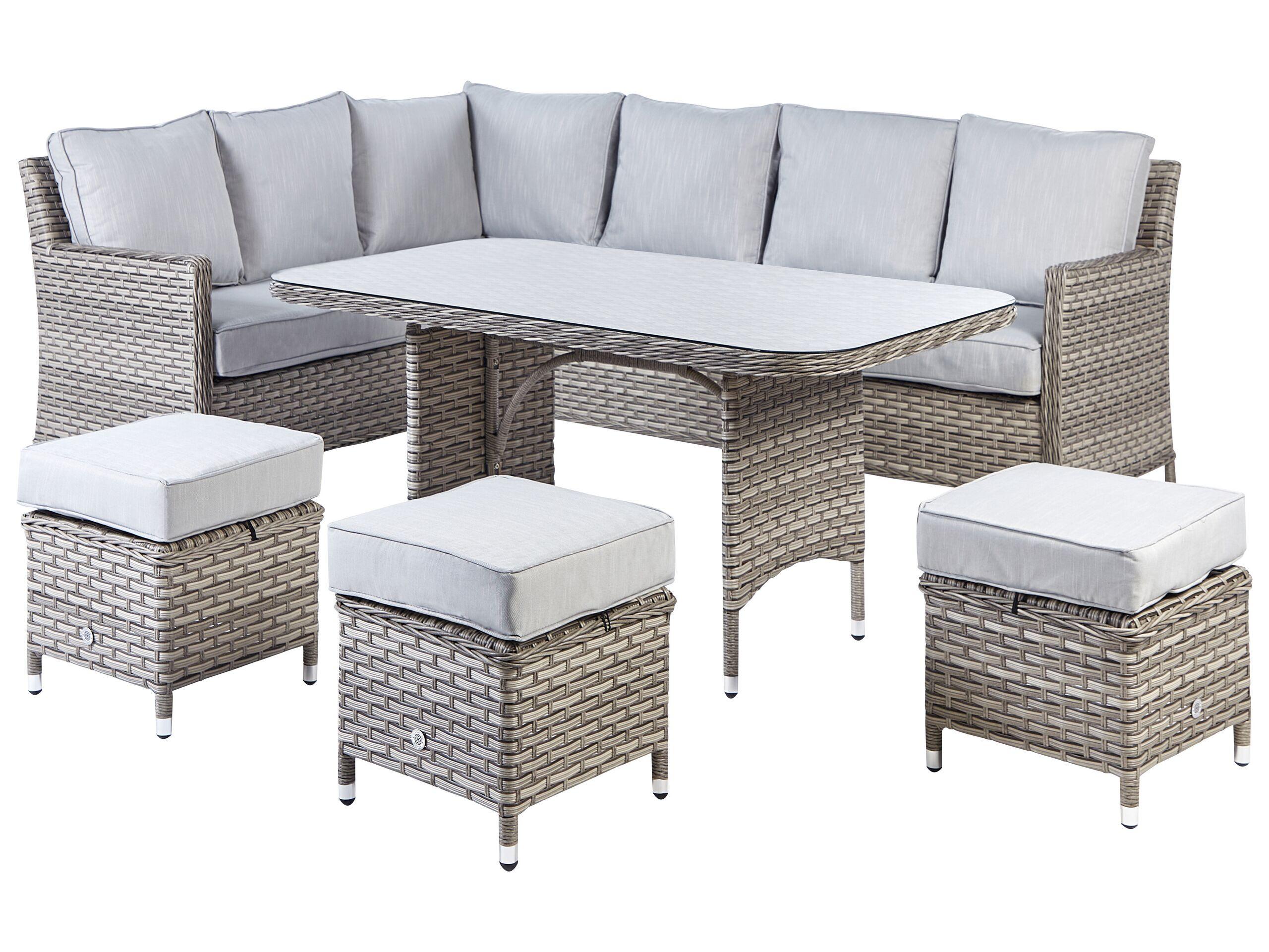 Beliani Set lounge pour jardin en Polyrotin Traditionnel LACONA  