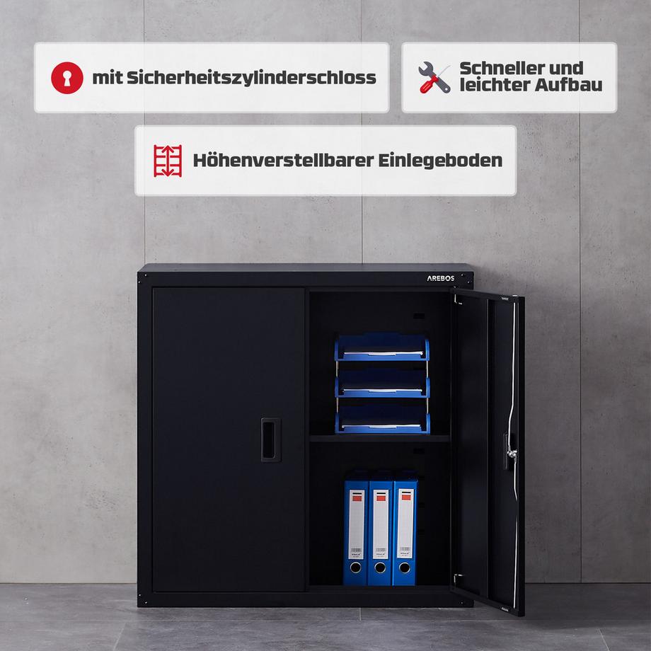 Arebos Armadio per archiviazione  Armadio per ufficio  Armadio portaoggetti  Armadio per materiali  