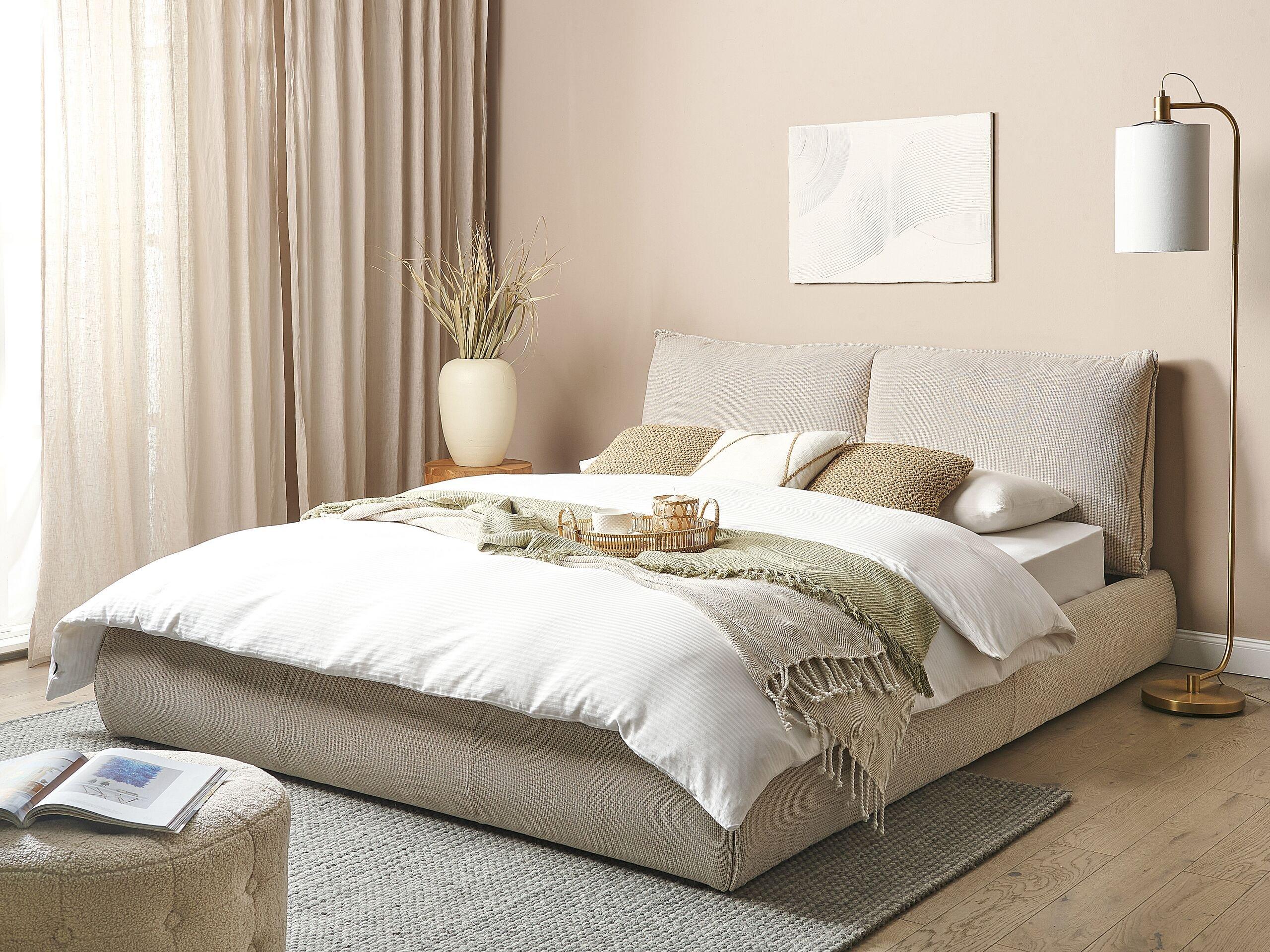 Beliani Bett mit Lattenrost aus Polyester Modern VINAY  