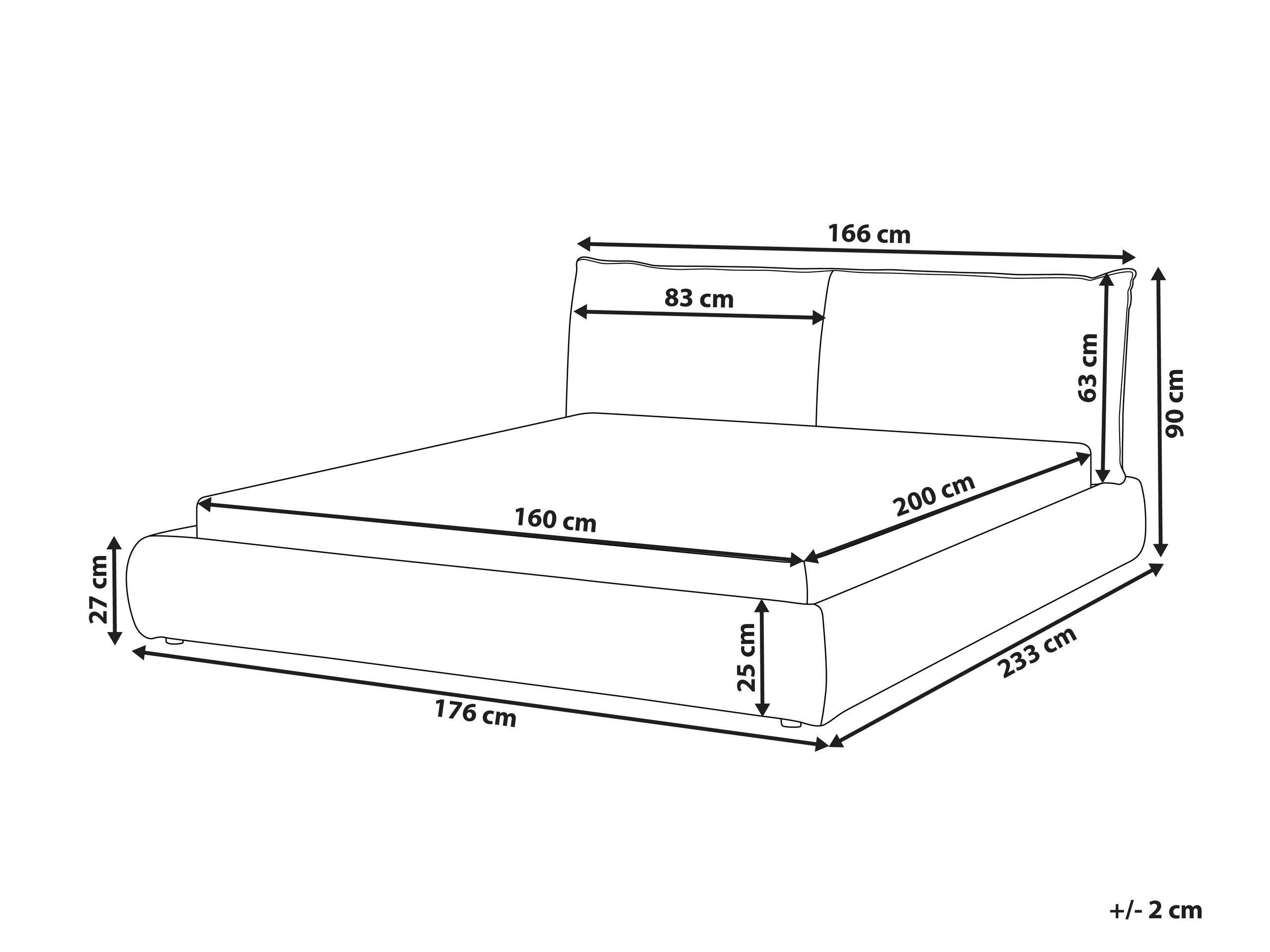 Beliani Bett mit Lattenrost aus Polyester Modern VINAY  