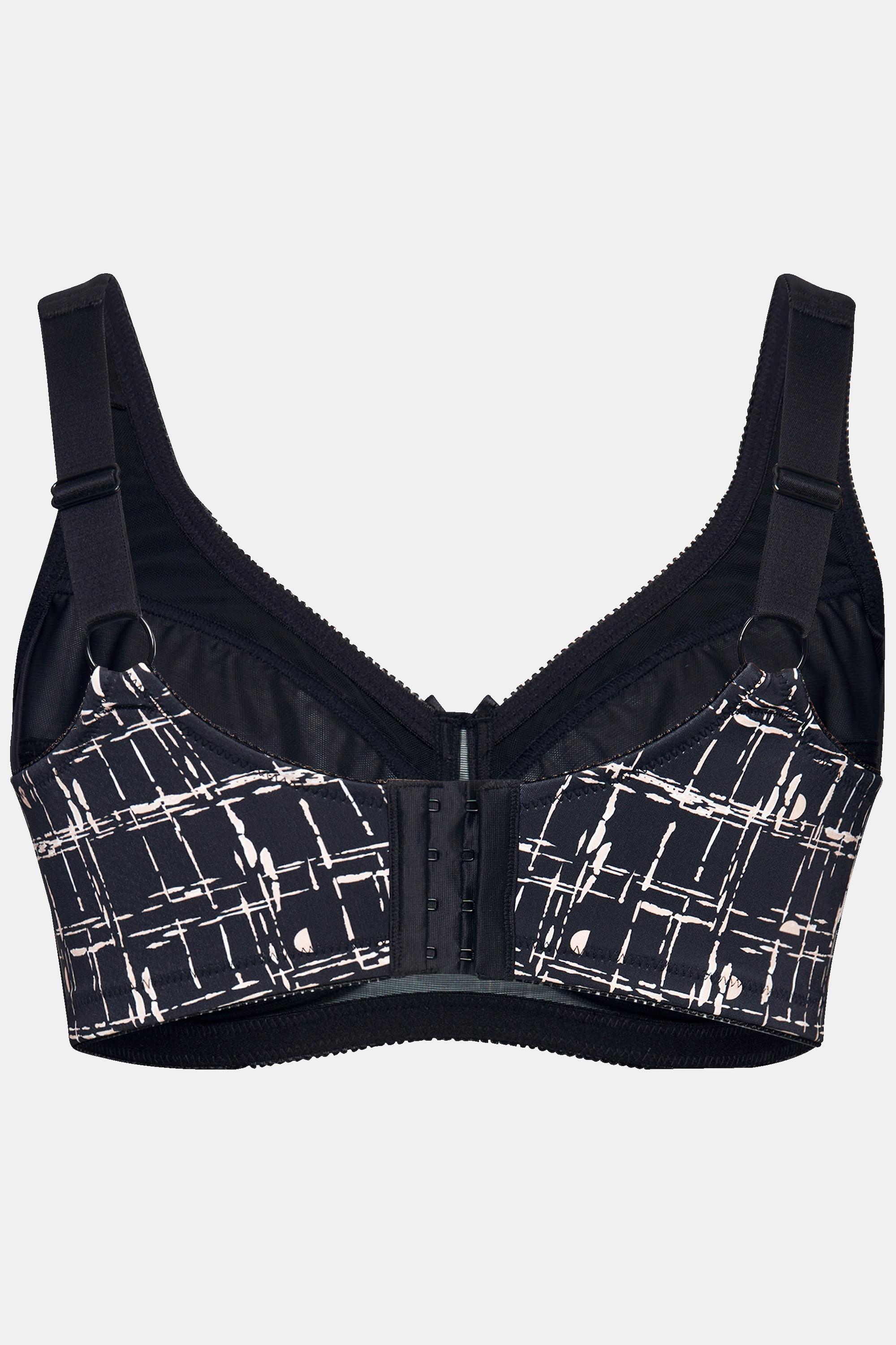 Ulla Popken  Soutien-gorge de maintien sans armatures, imprimé graphique - bonnet C-F 