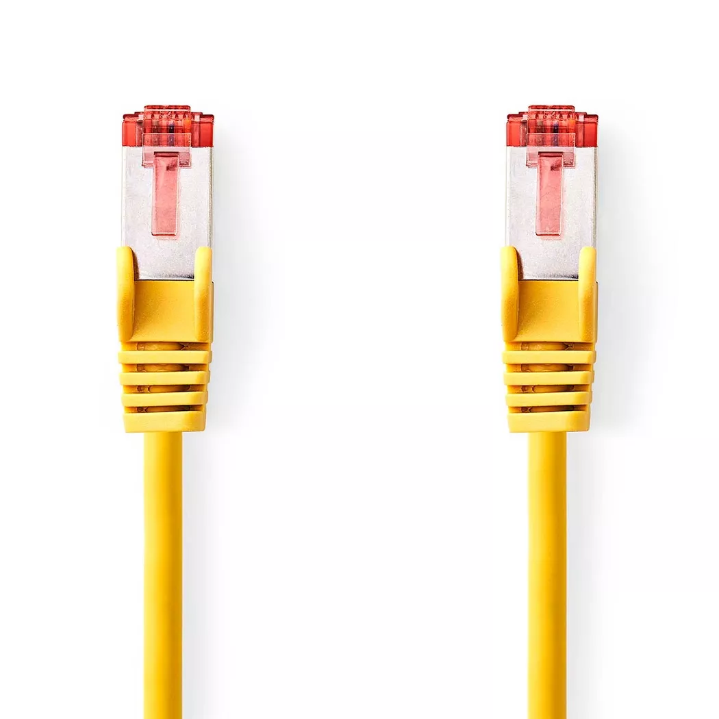 Nedis – CAT6 Netzwerkkabel | RJ45 Stecker S/FTP 1,50 m Rund LSZH Gelb Etikett, One Size