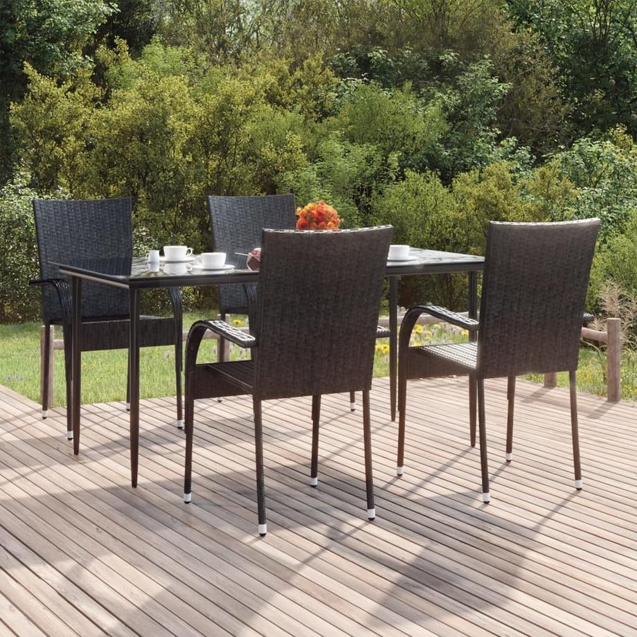 VidaXL Ensemble de salle à manger de jardin rotin synthétique  
