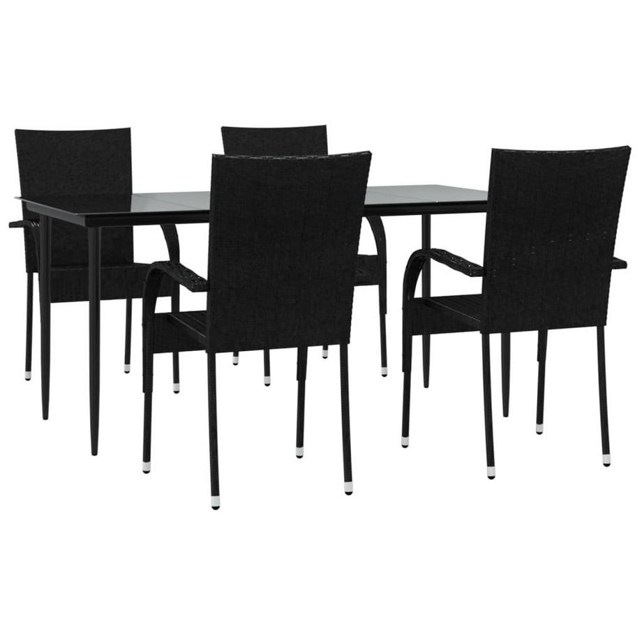 VidaXL Ensemble de salle à manger de jardin rotin synthétique  