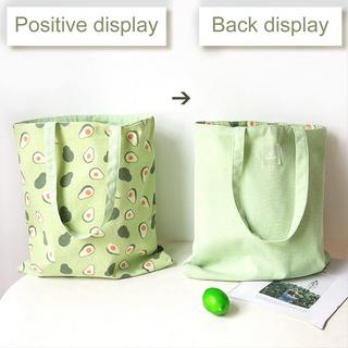 Only-bags.store  Doppelseitige recycelte Tasche, Baumwolltasche Schulter Leinwand Umhängetasche 