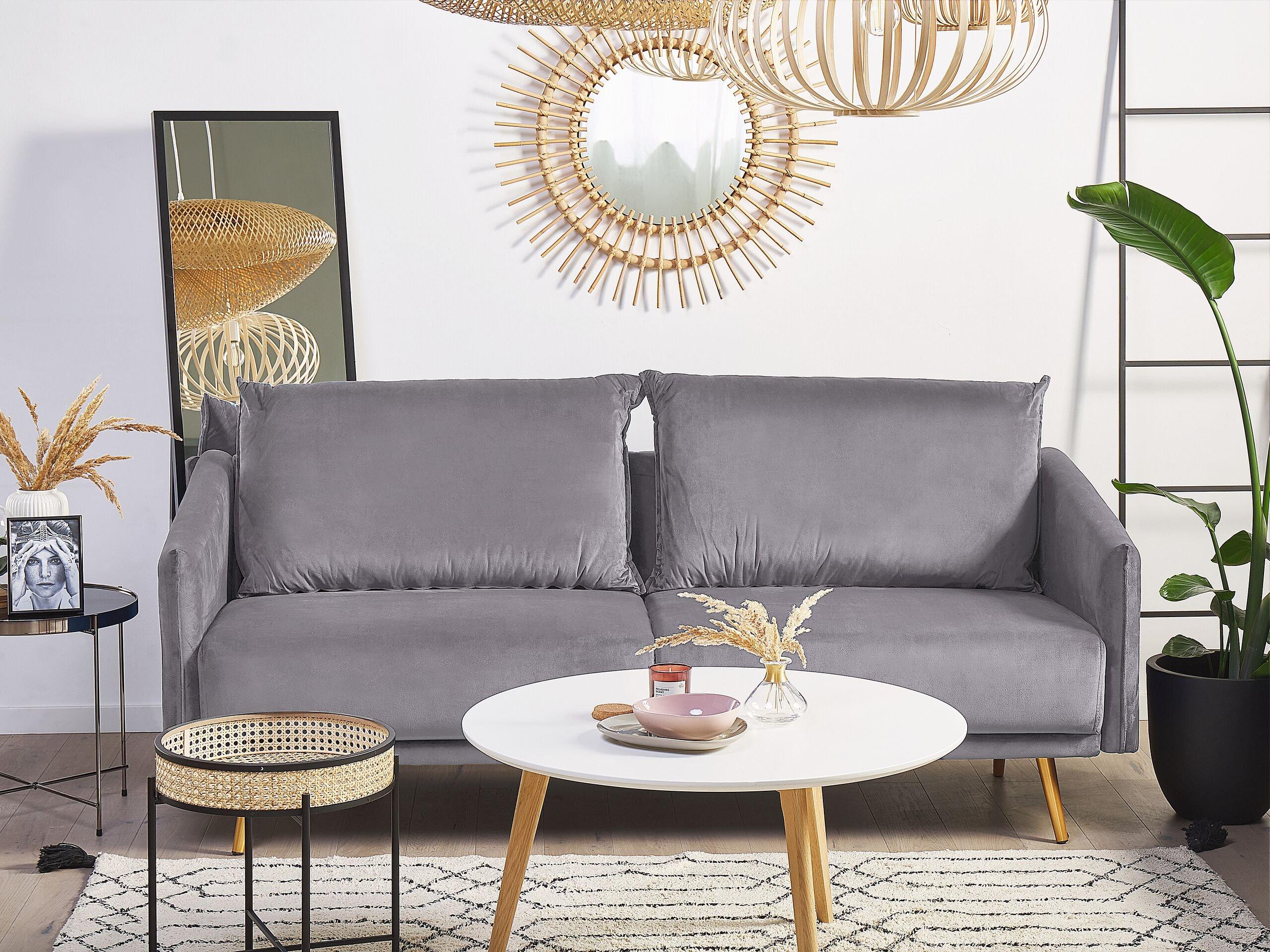 Beliani 3 Sitzer Sofa aus Samtstoff Modern MAURA  