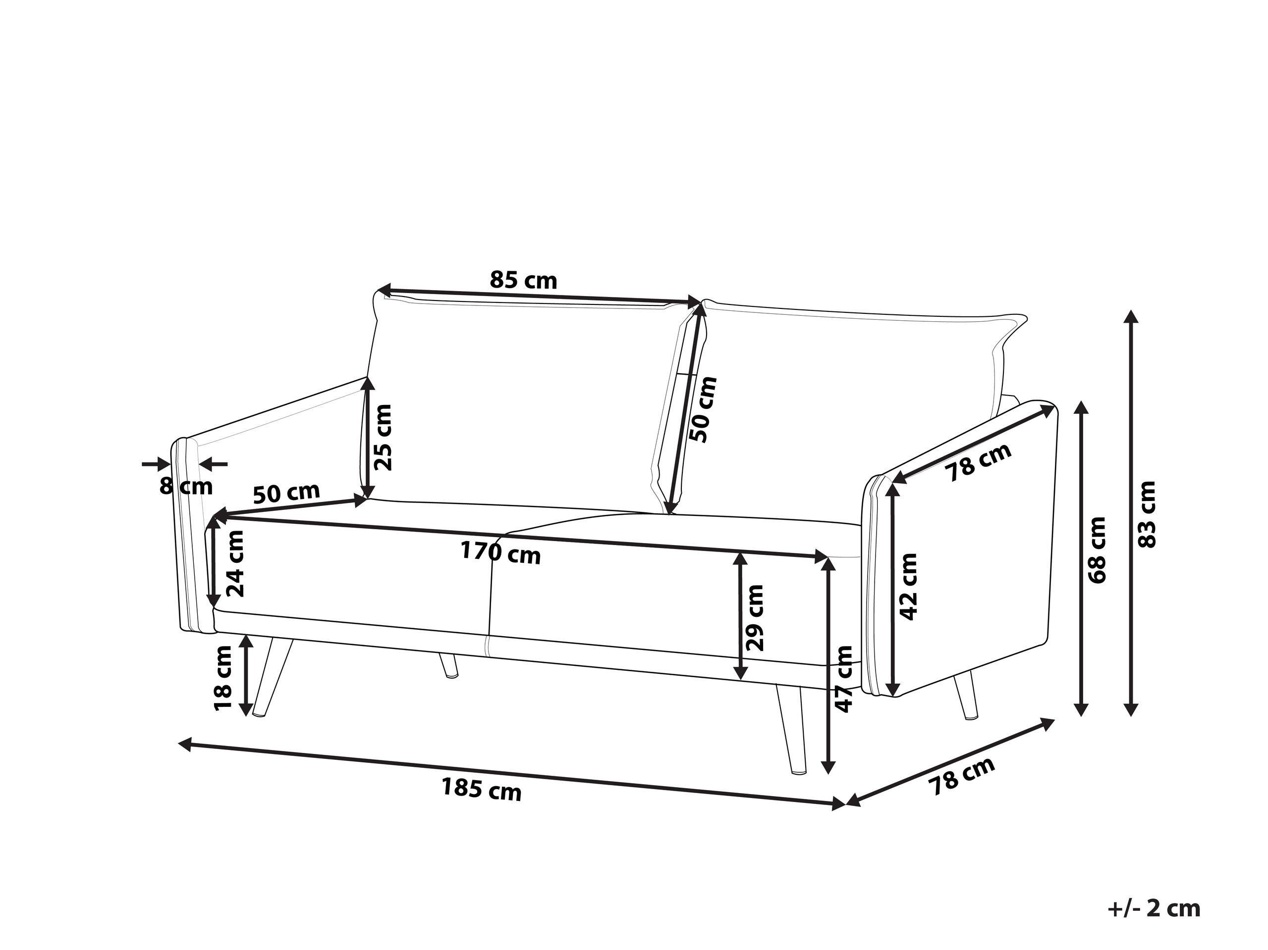 Beliani 3 Sitzer Sofa aus Samtstoff Modern MAURA  