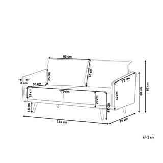 Beliani 3 Sitzer Sofa aus Samtstoff Modern MAURA  