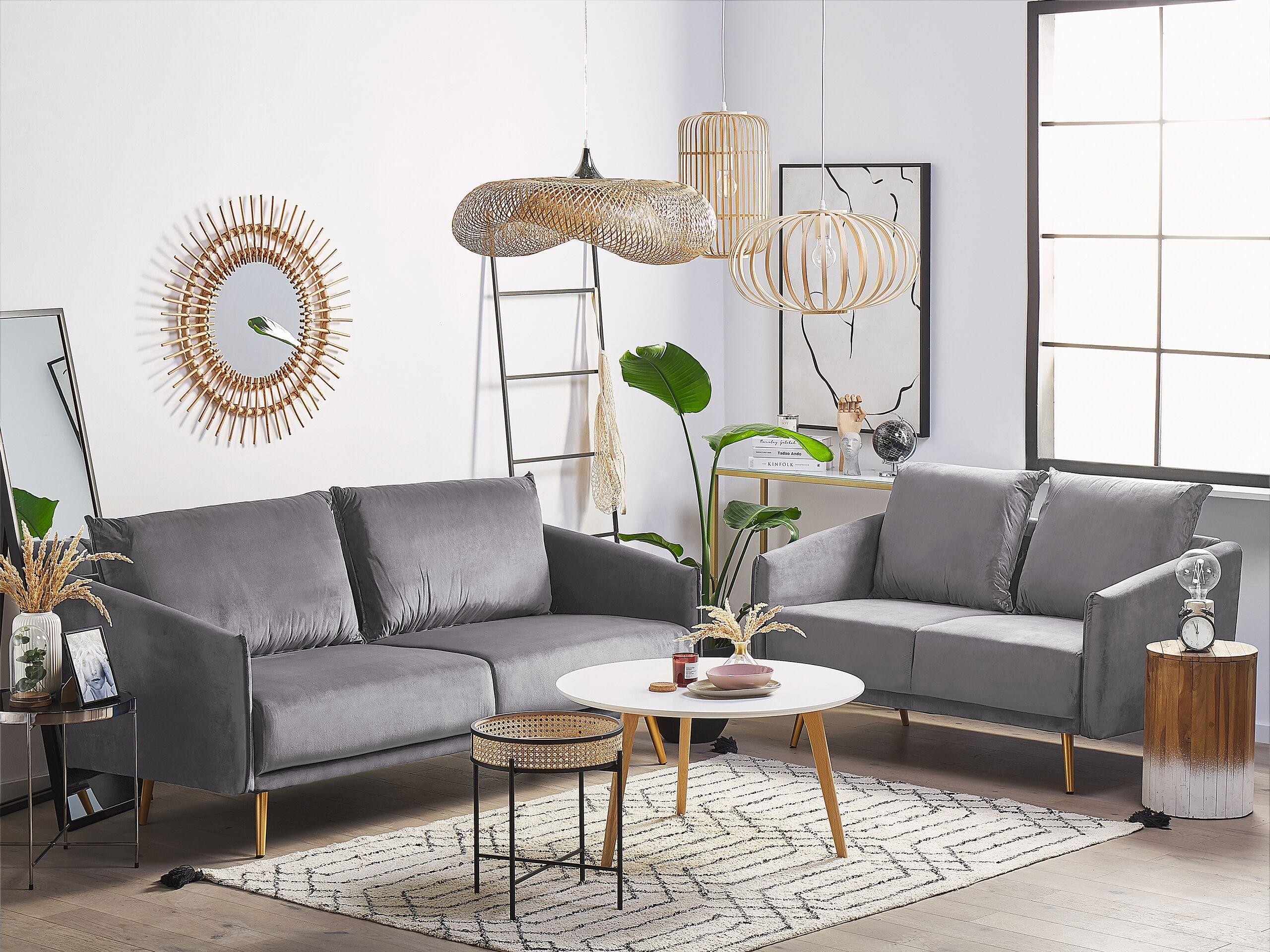 Beliani 3 Sitzer Sofa aus Samtstoff Modern MAURA  