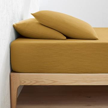 Drap-housse uni gaze de coton bonnet 30cm